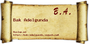 Bak Adelgunda névjegykártya